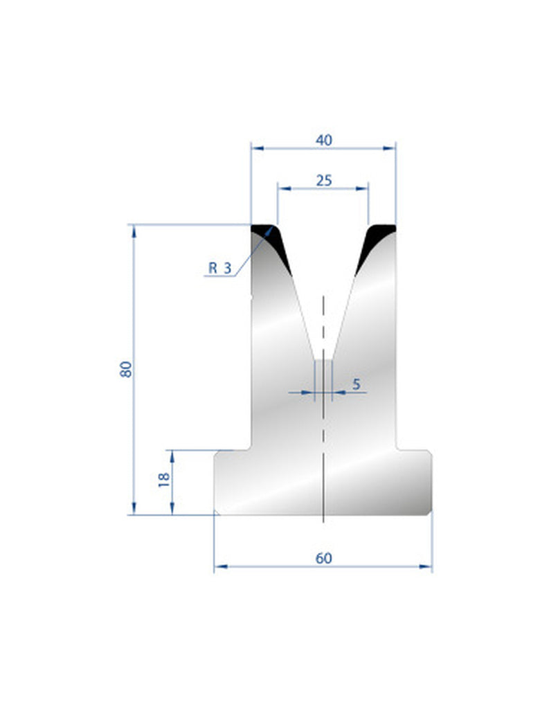 EUROSTAMP Part No. 3048 @ 835mm 30 Degree T Shape Die