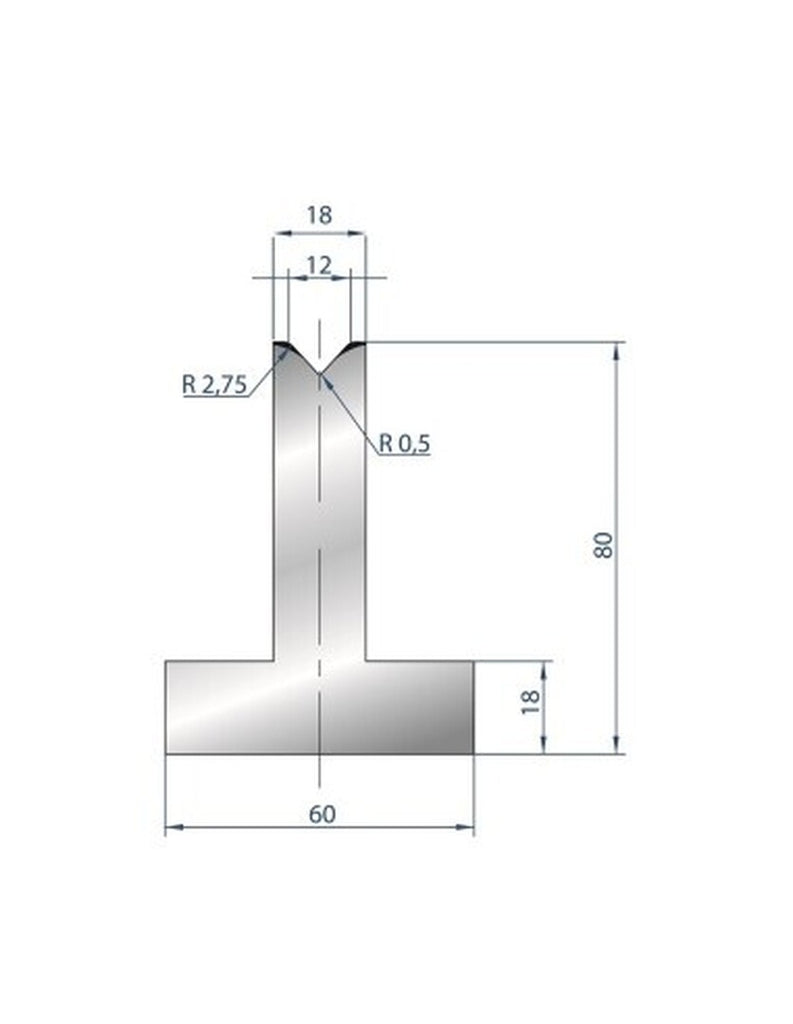 EUROSTAMP Part No. 3089 @ 835mm 85 Degree T Shape Die