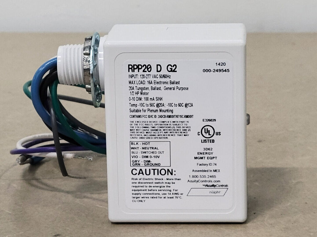 ACUITY CONTROLS Occupancy Controlled Dimming RPP20 D G2