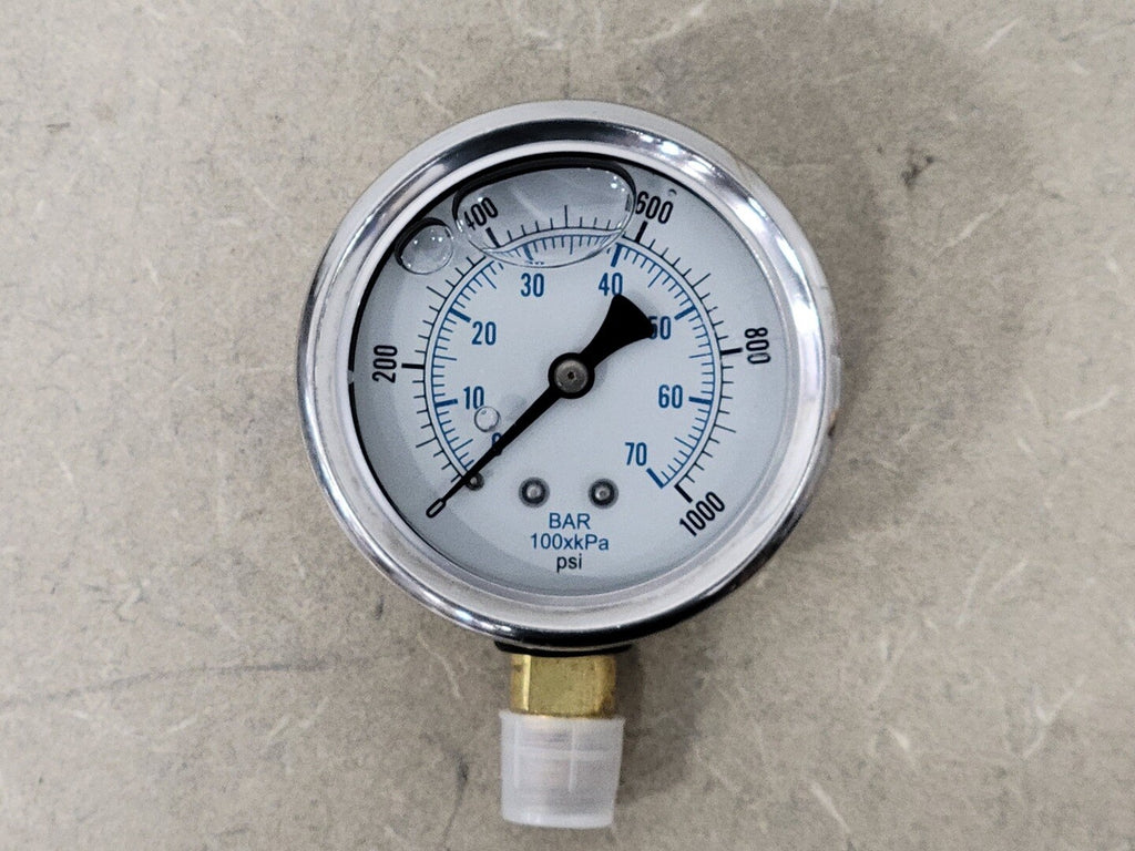 2-1/2" Liquid Filled Pressure Gauge 1/4" NPT LM 0-1000psi, 201L-254U