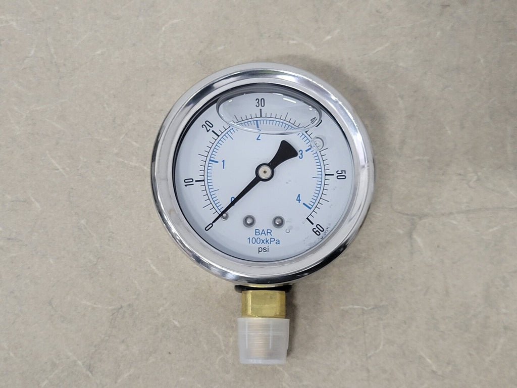 PIC GAUGES 2-1/2" Pressure Gauge 0-60 PSI, 1/4" NPT , 201L-254D