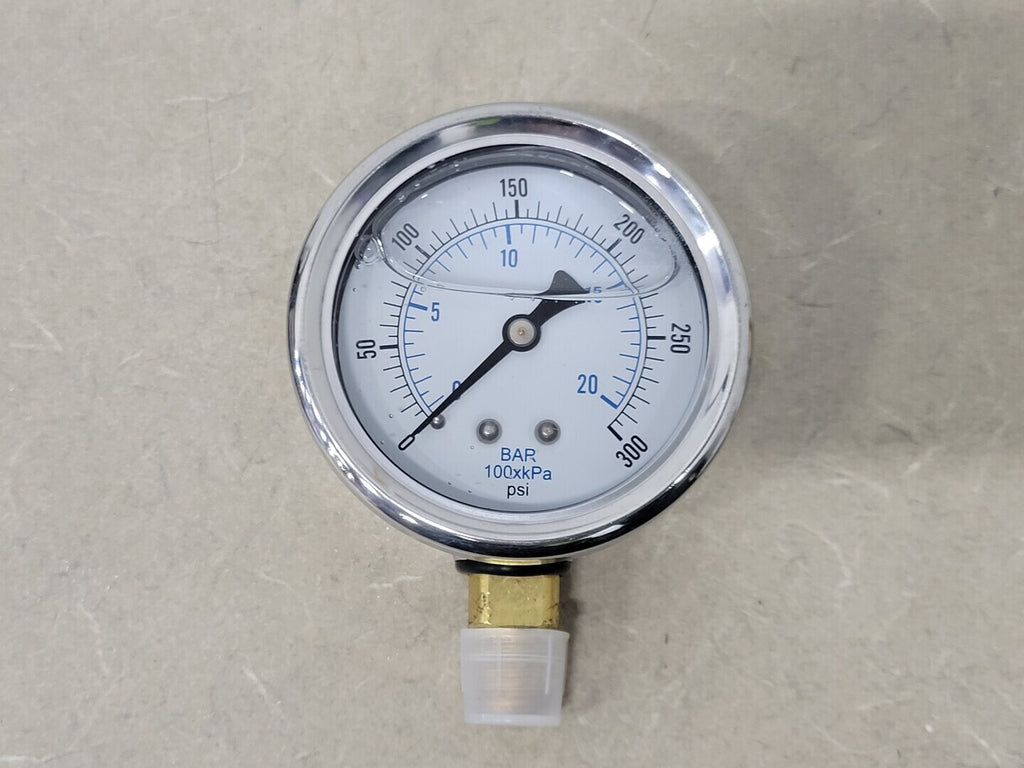 PIC GAUGES 2-1/2" Pressure Gauge 0-300 PSI, 1/4" NPT, 201L-254H