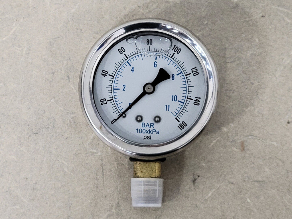PIC GAUGES 2-1/2" Pressure Gauge 0-160 PSI, 1/4" NPT, 201L-254F