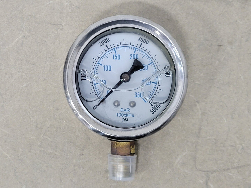 2.5" Pressure Gauge 5000 PSI, 1/4" NPT, 201L-254R