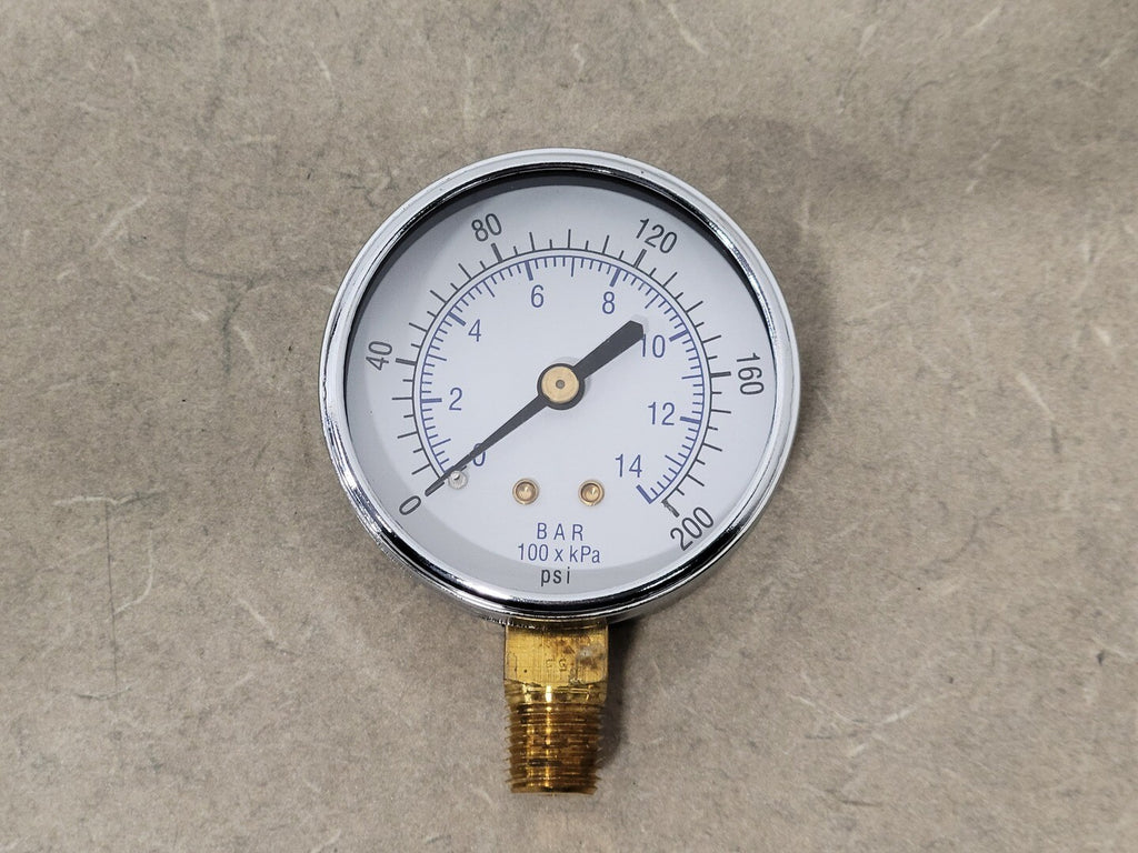PIC GAUGES 2-1/2" Pressure Gauge 0-200 PSI, 1/4" NPT, 101D-254G