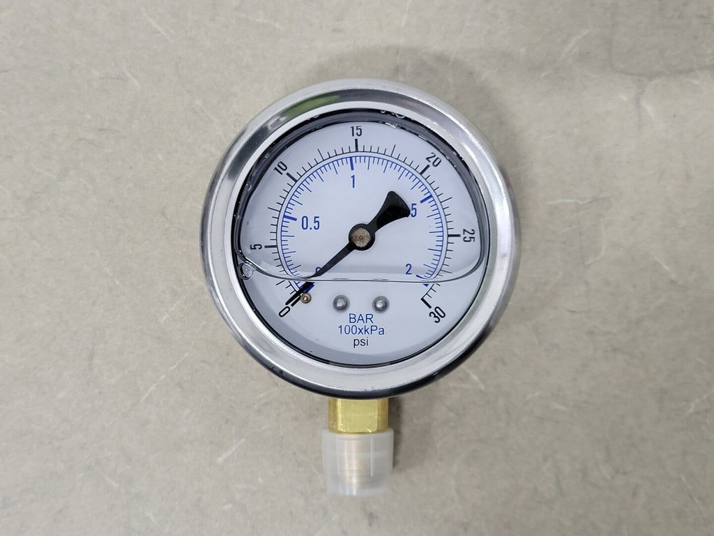 PIC GAUGES 2-1/2" Pressure Gauge 0-30 PSI, 1/4" NPT, 201L-254C