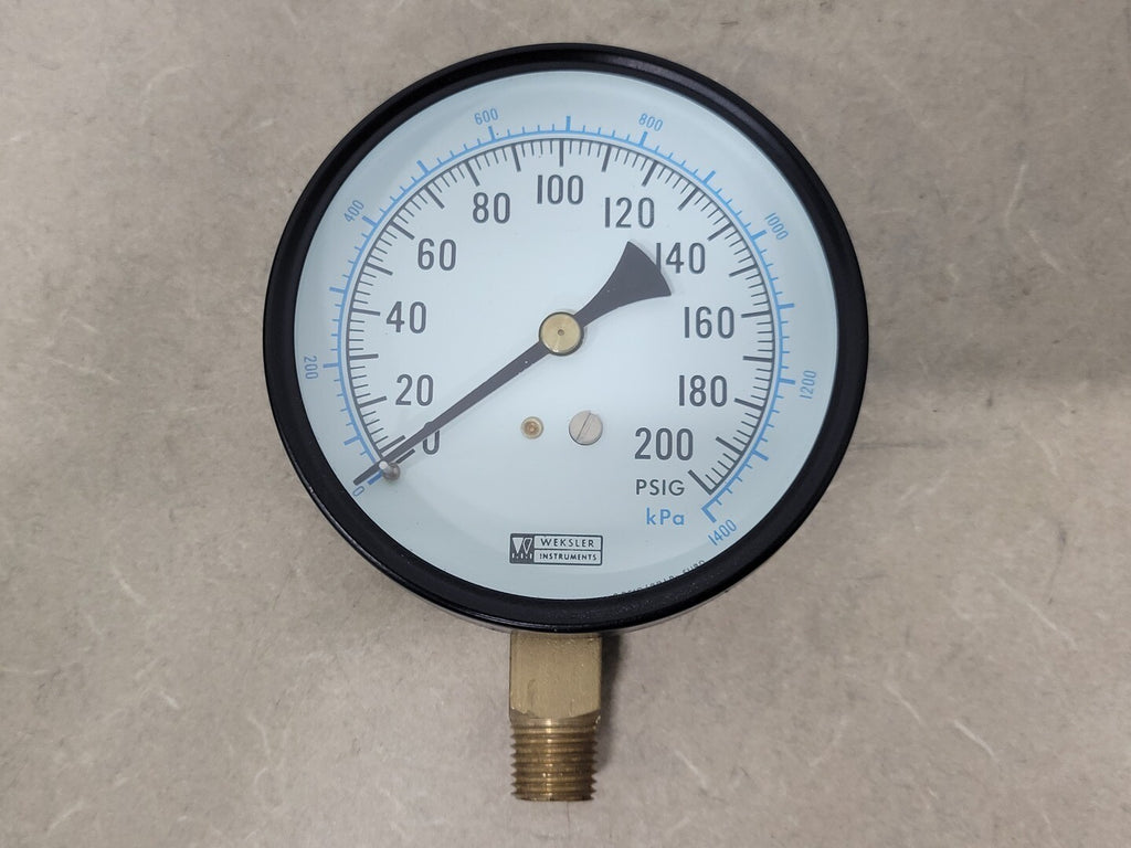 WEKSLER INSTRUMENTS 3-1/2", 0-200 psi Pressure Gauge UA35
