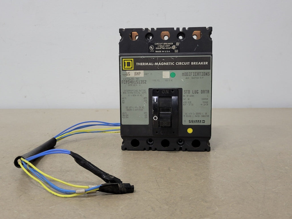 SQUARE D 15 Amp, 3 Pole, 600 volts Circuit Breaker FCP340151352