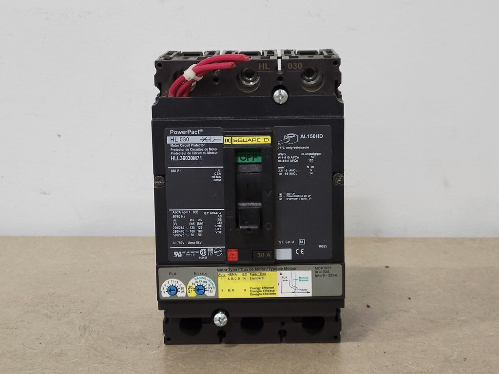 SQUARE D 30 Amp, 3 Pole, 600 volts Circuit Breaker HLL36030M71 w/ Trip Unit