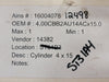 PARKER Pneumatic Cylinder 4" Bore x 15" Stroke 4.00CBB-2AU14AC15.00 