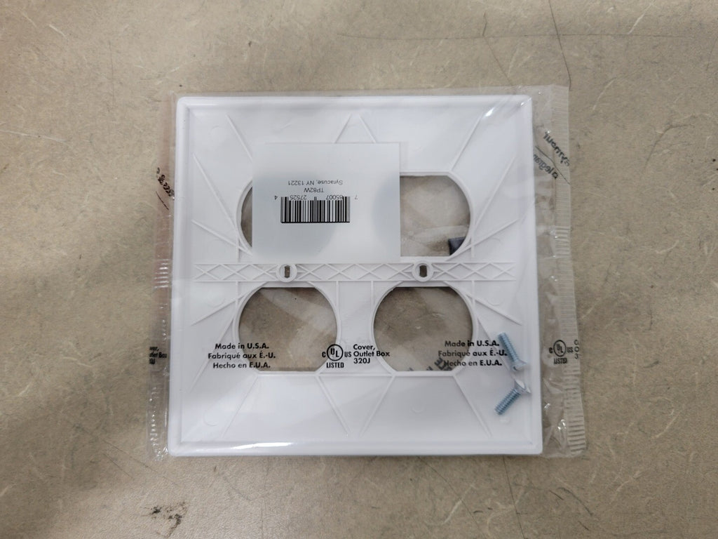 PASS & SEYMOUR Trademaster Wall Plate 2-Gang 2-Duplex TP82-W (Box of 10)