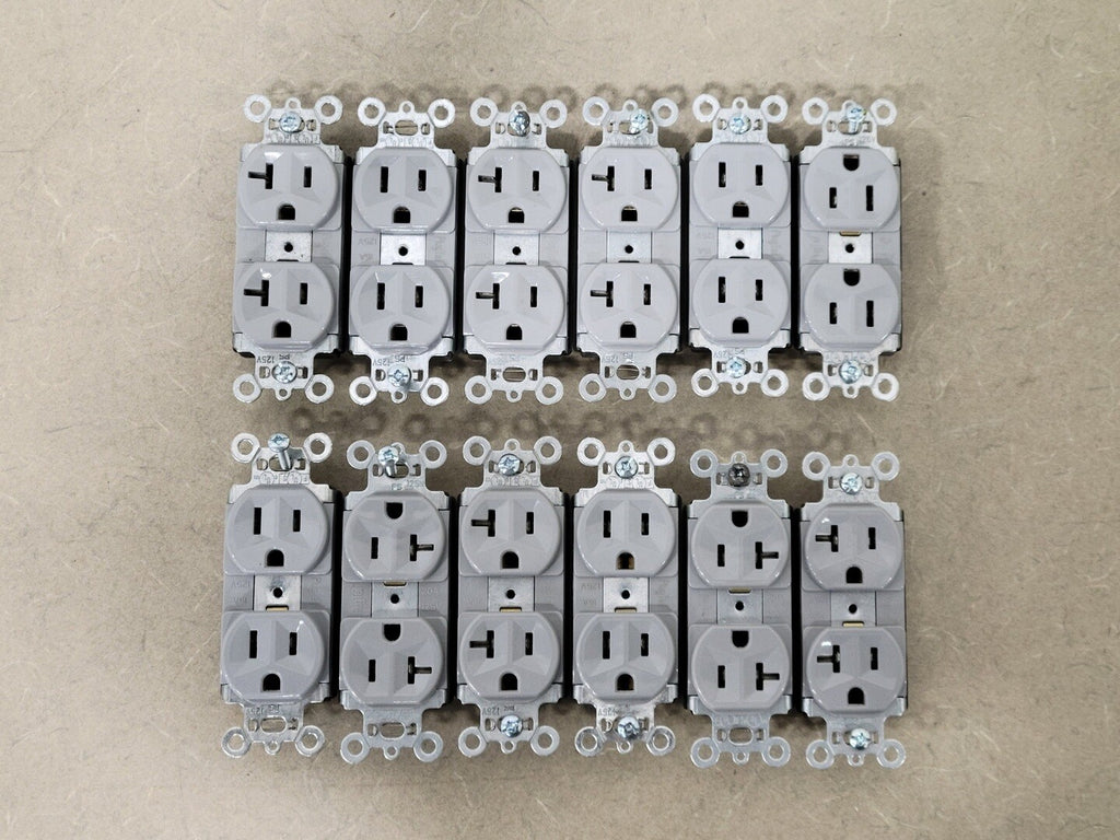 LEGRAND 20 Amp 125V Plugtail Receptacle Duplex PT5362GRY (Box of 12)