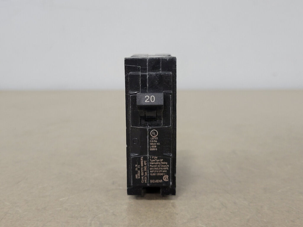 SIEMENS 20 Amp, 1 Pole, 120/240 volts Circuit Breaker QP120