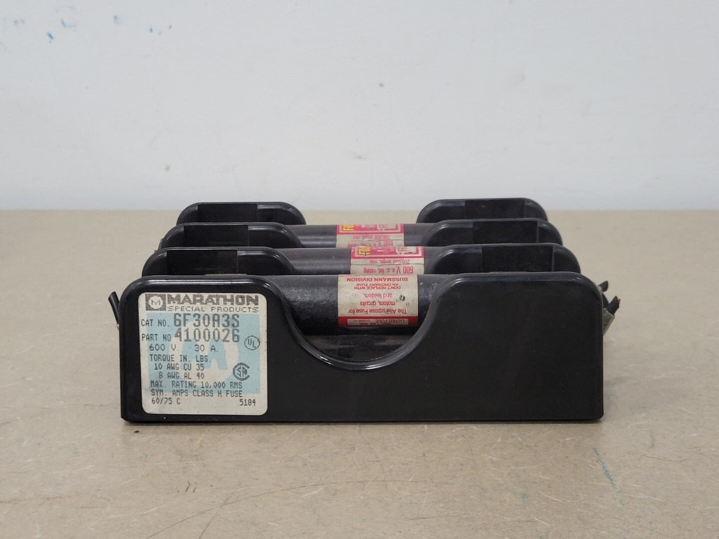 MARATHON 30A Fuse Holder 6F30A3S, P/N 4100026 w/ Fuse