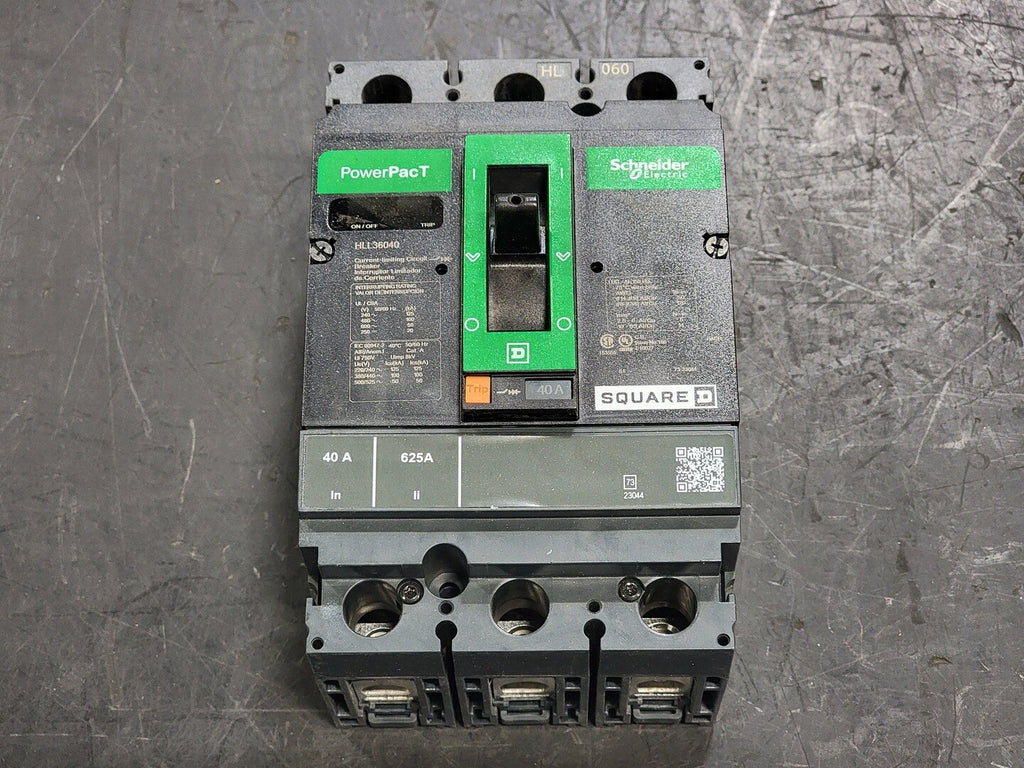 SCHNEIDER ELECTRIC 40 Amp, 3 Pole, 600 volts Circuit Breaker HLL36040 w/Trip Unit