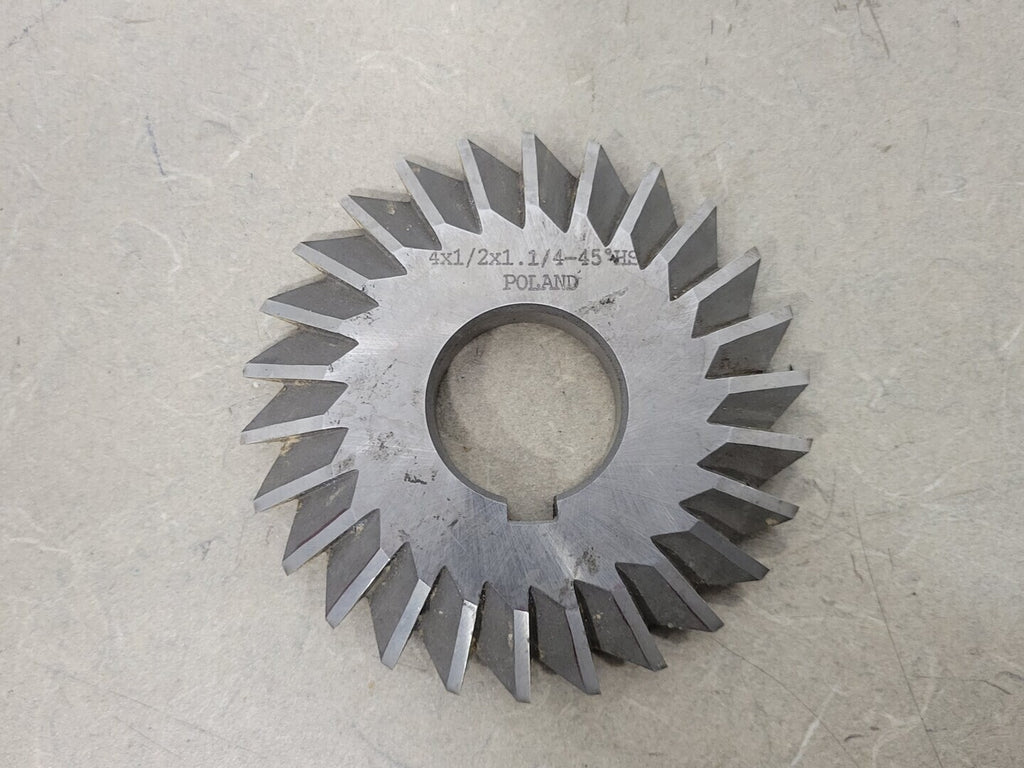 DOLFA 4" x 1/2" x 1-1/4" HSS 45 deg. Double Angle Cutter 5-718-045