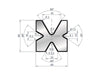 EUROSTAMP Part No. 2034 @ 805mm 60 Degree 4-way Die (Segmented)