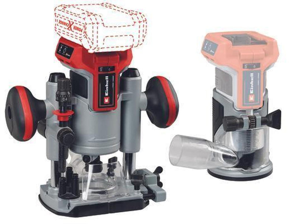 EINHELL 18V Cordless Brushless Compact Router with Fixed & Plunge Base TP-RO 18 Li BL
