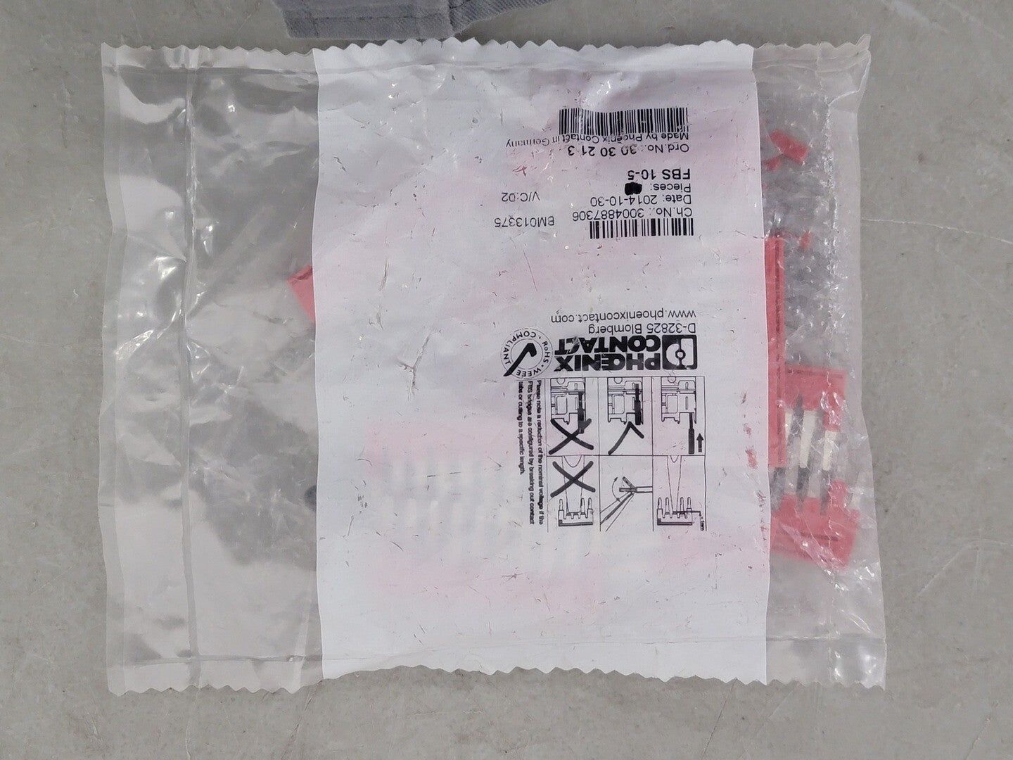 Phoenix Contact FBS 10-5 Red Plug-In Bridge, 10 Position - Lot Of 5 Pieces (3030213)