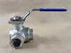 MACLEAN 1" 1000 WOG CF8M Ball Valve, 3-Way