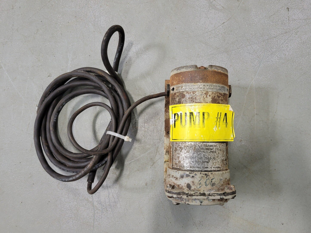 COLE-PARMER Pump Motor 7553-70, 6-600 RPM