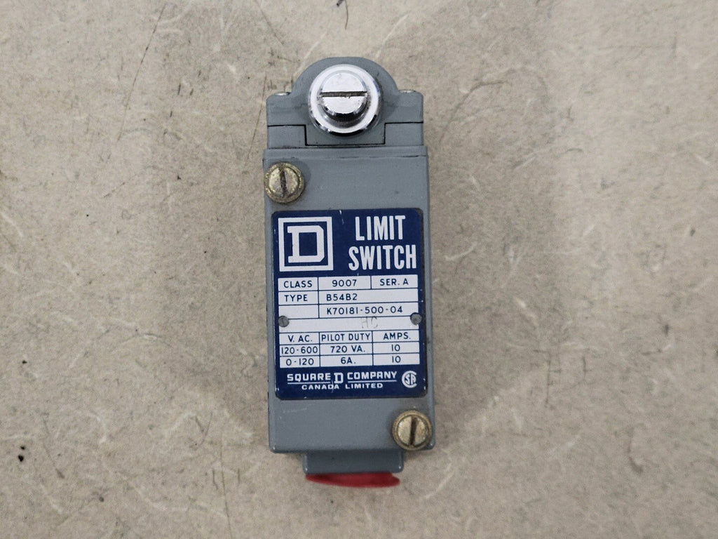 SQUARE D Limit Switch NEMA 1, 10A, 600VAC, 9007-B54B2