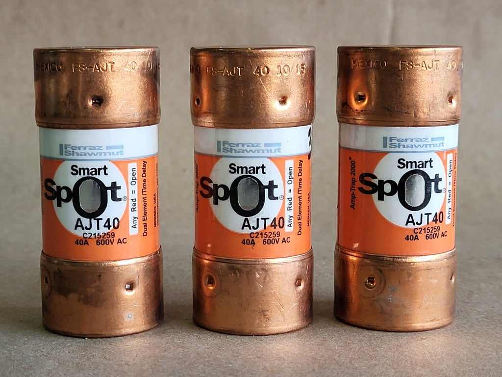 FERRAZ SHAWMUT 40 Amp Class J Time Delay Fuse AJT40 (Set of 3)