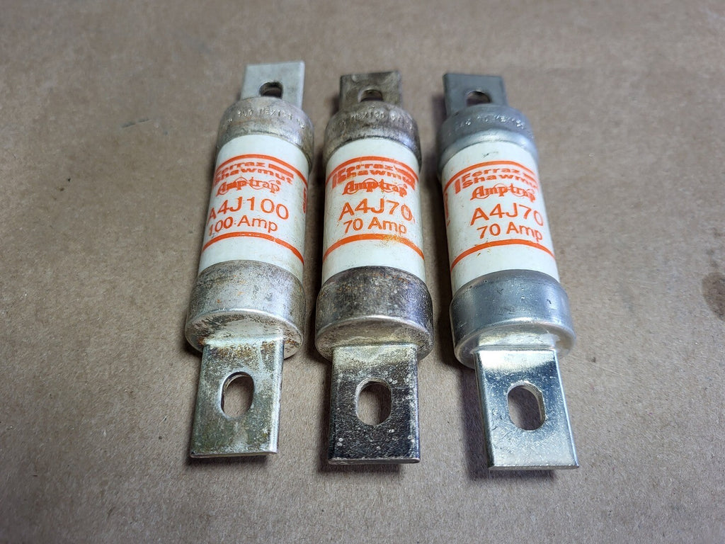 FERRAZ SHAWMUT 70 Amp Class J Fast-Acting Fuse A4J70 (Lot of 3 pcs)