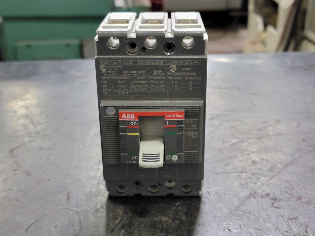ABB 125 Amp, 3 Pole, 600Y/347 volts Circuit Breaker XT1S 125