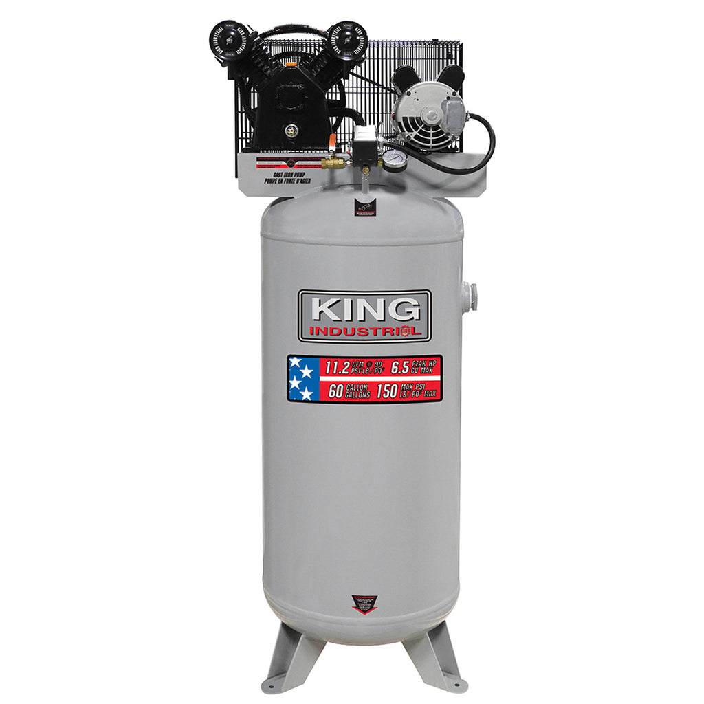 KING CANADA Stationary 6.5 Peak HP 60 Gallon Air Compressor KC-6160V2