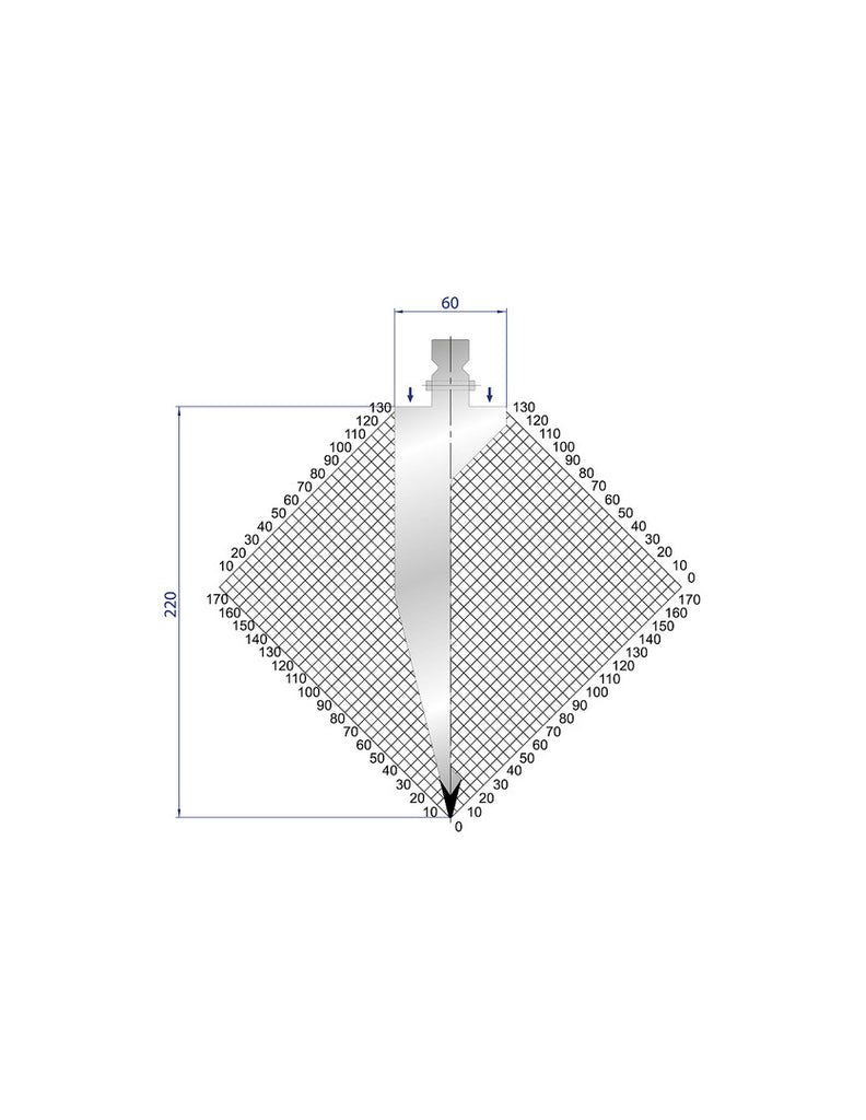 EUROSTAMP Part No. 1302 @ 200mm 28 Degree Punch