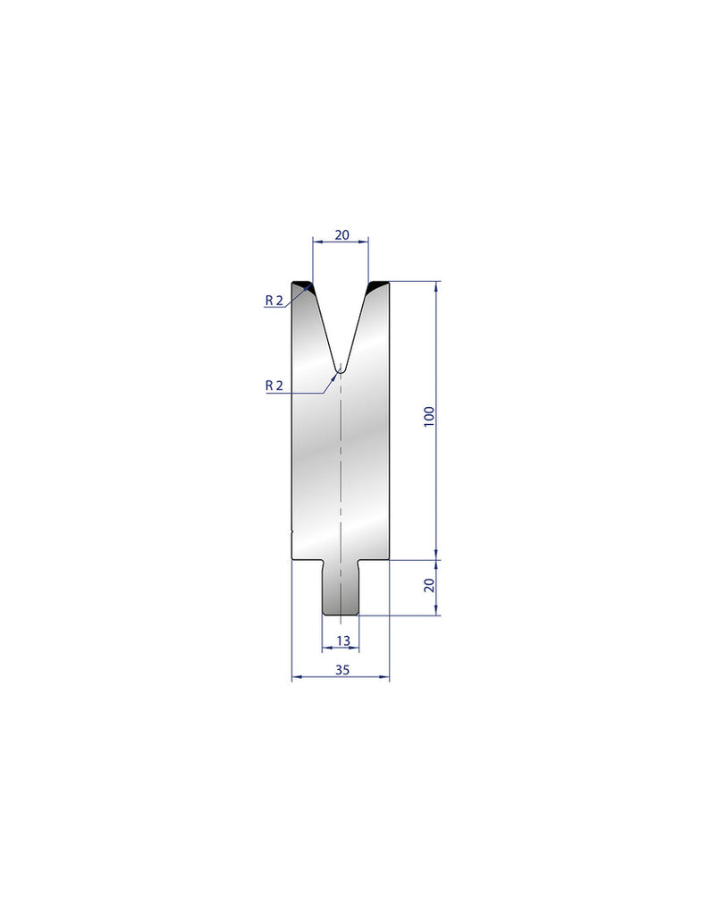 EUROSTAMP Part No. 3211 @ 40mm 30 Degree Single V Die