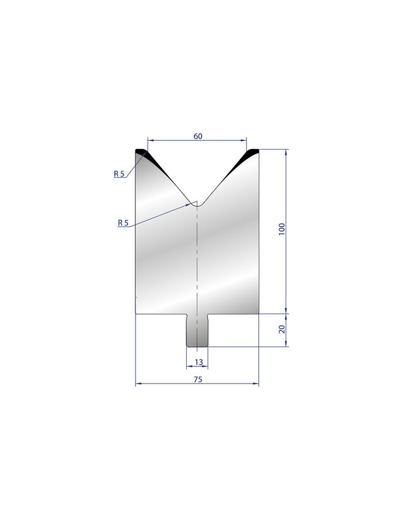 EUROSTAMP Part No. 3219 @ 25mm 80 Degree Single V Die 