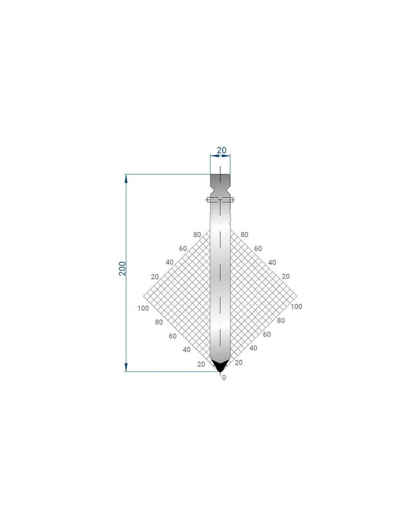 EUROSTAMP Part No. 1335 @ 100mm 60 Degree Punch 