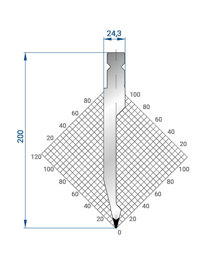 EUROSTAMP Part No. 1326 @ 550mm 30 Degree Punch