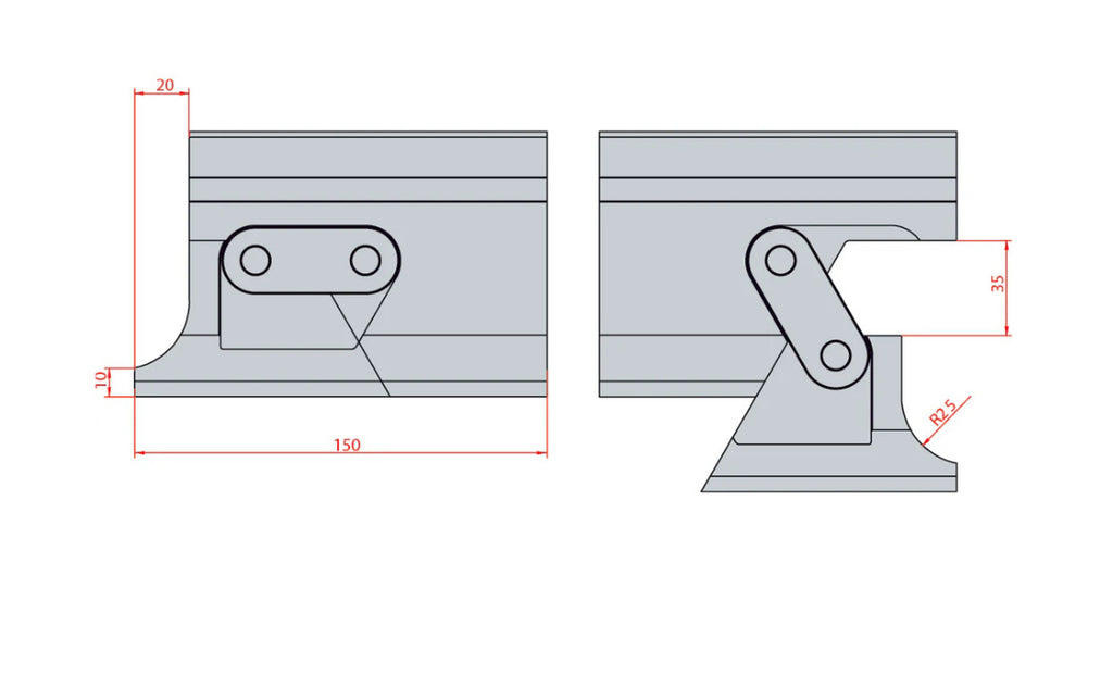 EUROSTAMP Part No. 1011S @ 2x150mm 88 Degree Moving Horn 