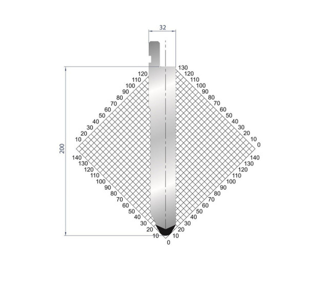 EUROSTAMP Part No. 1293 @ 415mm 60 Degree Thick Material Punch