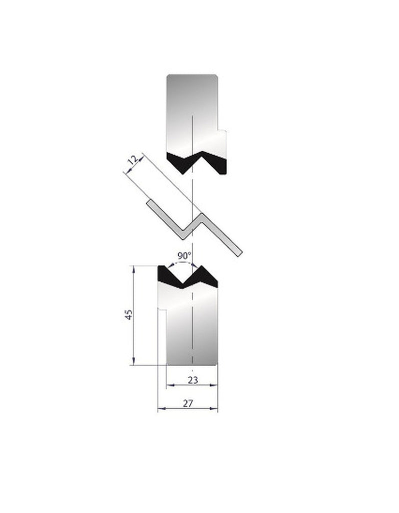 EUROSTAMP Part No. 1148 @ 415mm 90 Degree Joggle Inserts Holder 