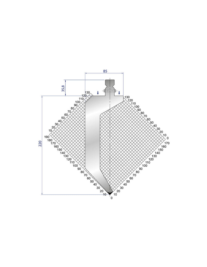 EUROSTAMP Part No. 1294 @ 30mm 86 Degree Punch