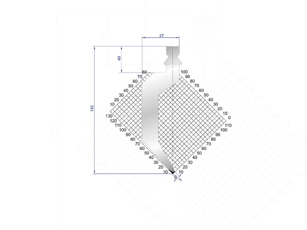 EUROSTAMP Part No. 1233 @ 40mm 86 Degree Gooseneck Punch