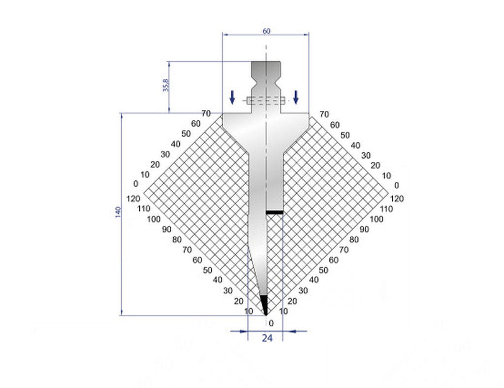 EUROSTAMP Part No. 1308 @ 35mm 28 Degree Hemming Die Straight Punch