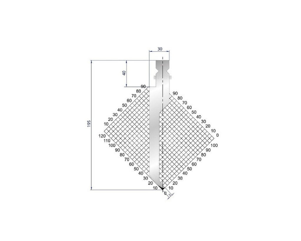 EUROSTAMP Part No. 1234 @ 300mm 86 Degree Sash Punch