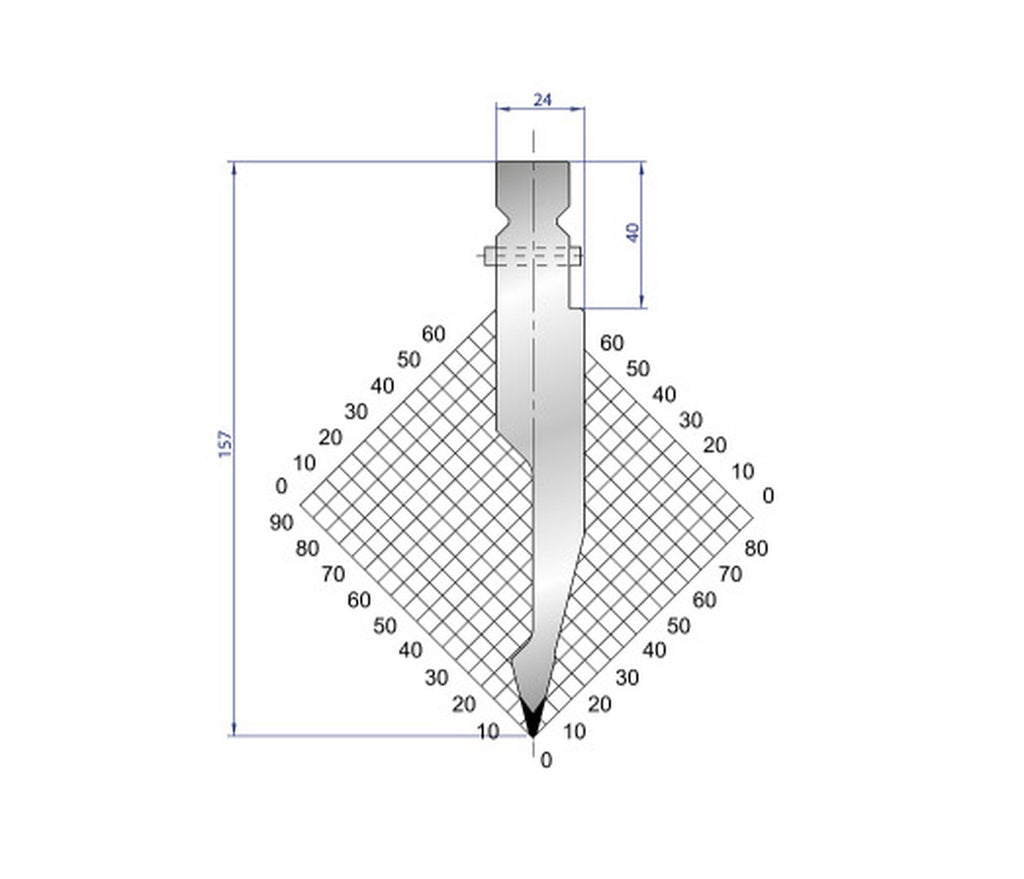EUROSTAMP Part No. 1313 @ 550mm 28 Degree Straight Punch (Segmented)