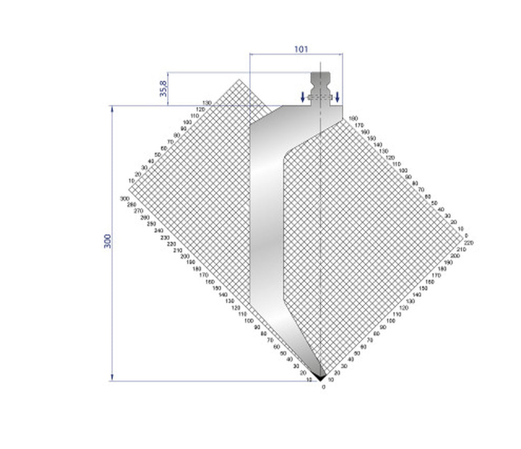 EUROSTAMP Part No. 1315 @ 100mm Right Horn 86 Degree Gooseneck Punch
