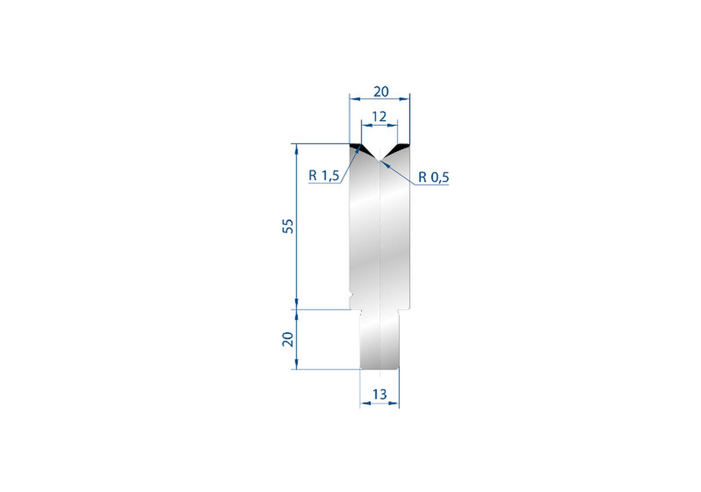 EUROSTAMP Part No. 3107 @ 500mm 88 Degree Single V Die