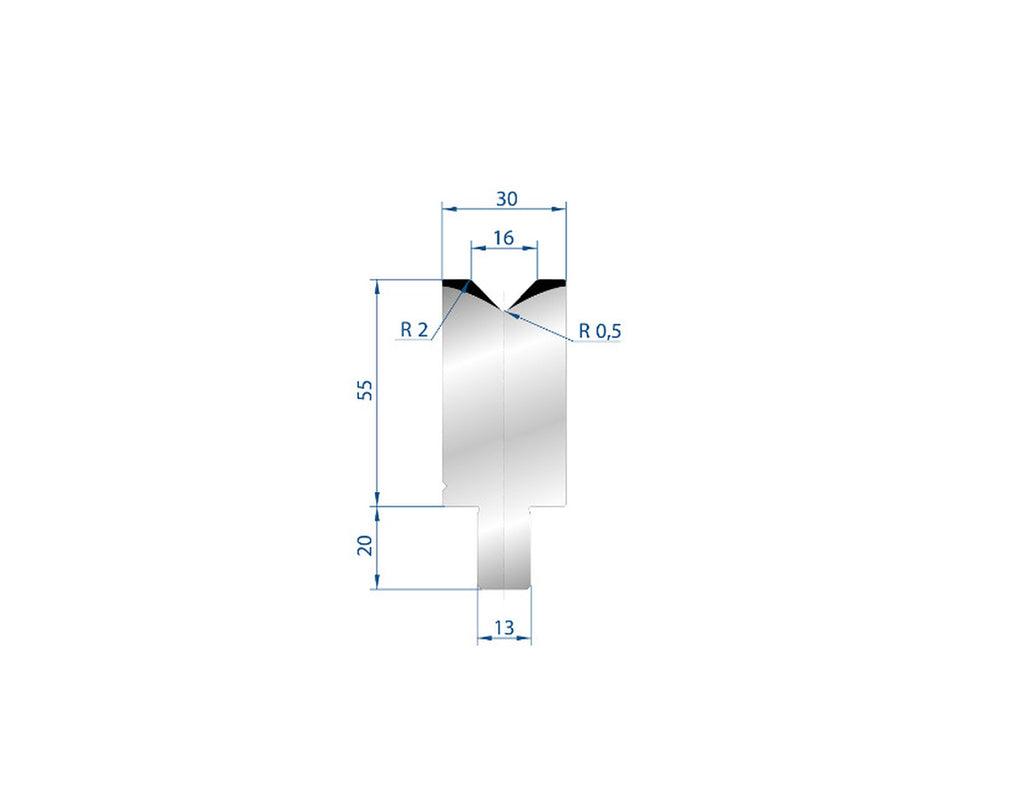 EUROSTAMP Part No. 3108 @ 100mm 88 Degree Single V Die