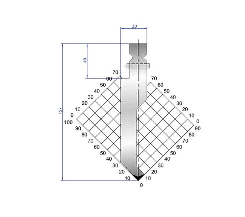 EUROSTAMP Part No. 1317 @ 200mm 86 Degree Sash Punch