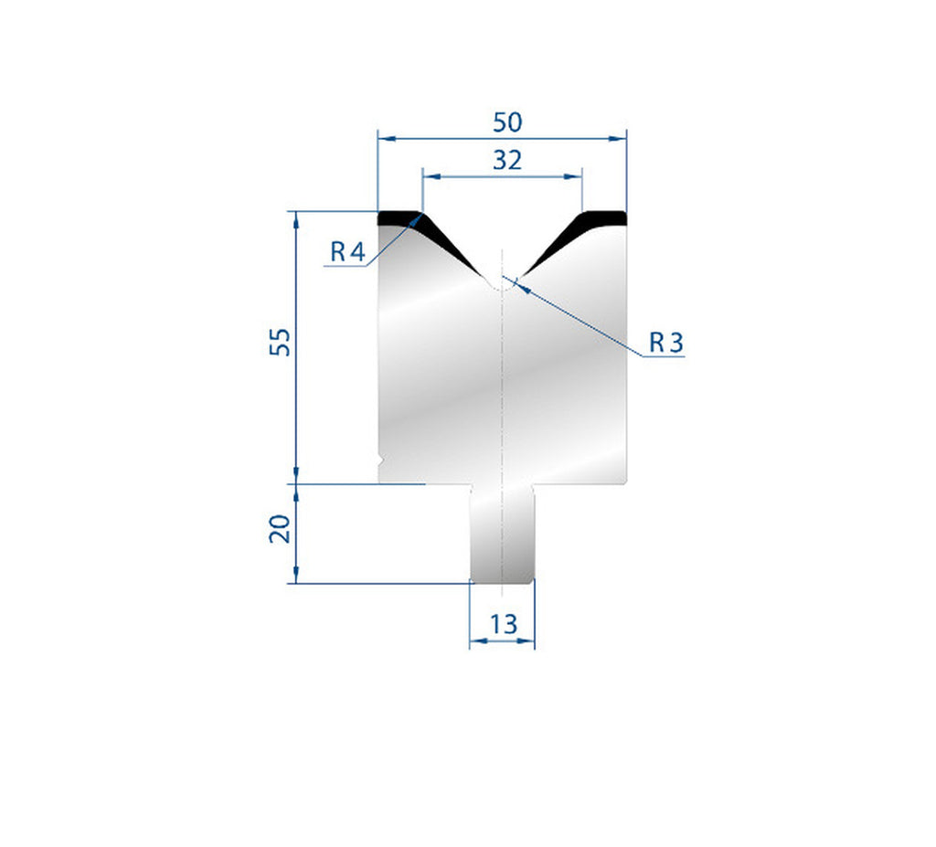 EUROSTAMP Part No. 3111 @ 1000mm  85 Degree Single V Die