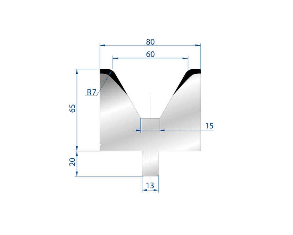 EUROSTAMP Part No. 3114 @ 100mm 60 Degree Single V Die