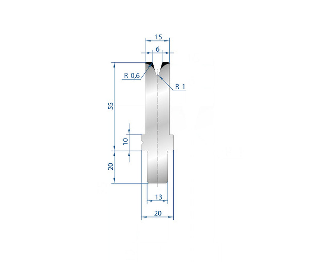 EUROSTAMP Part No. 3115 @ 1100mm 30 Degree Single V Die (Segmented)
